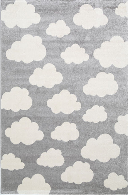 Piccolo Grey White Cloud Kids Rug