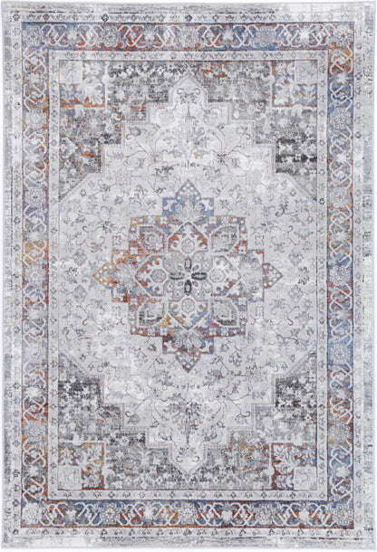 Porto Camila Grey & Blue Traditional Rug