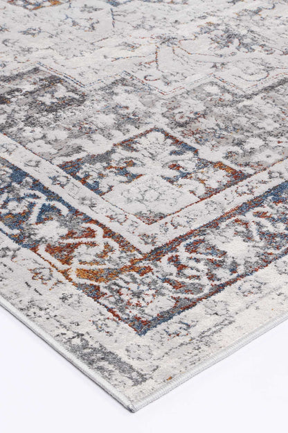 Porto Camila Grey & Blue Traditional Rug