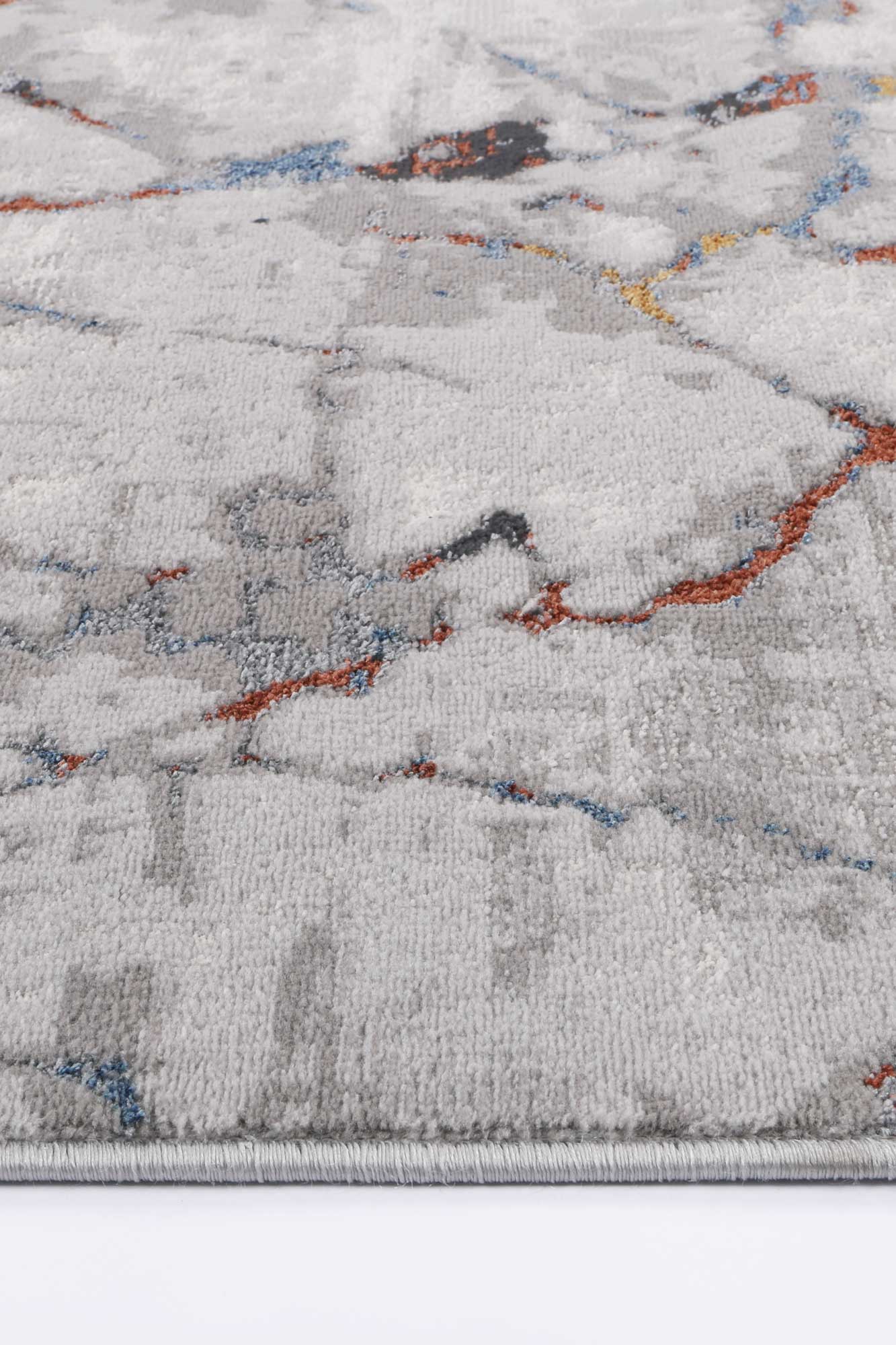 Porto Vincent Grey & Multi Abstract Rug