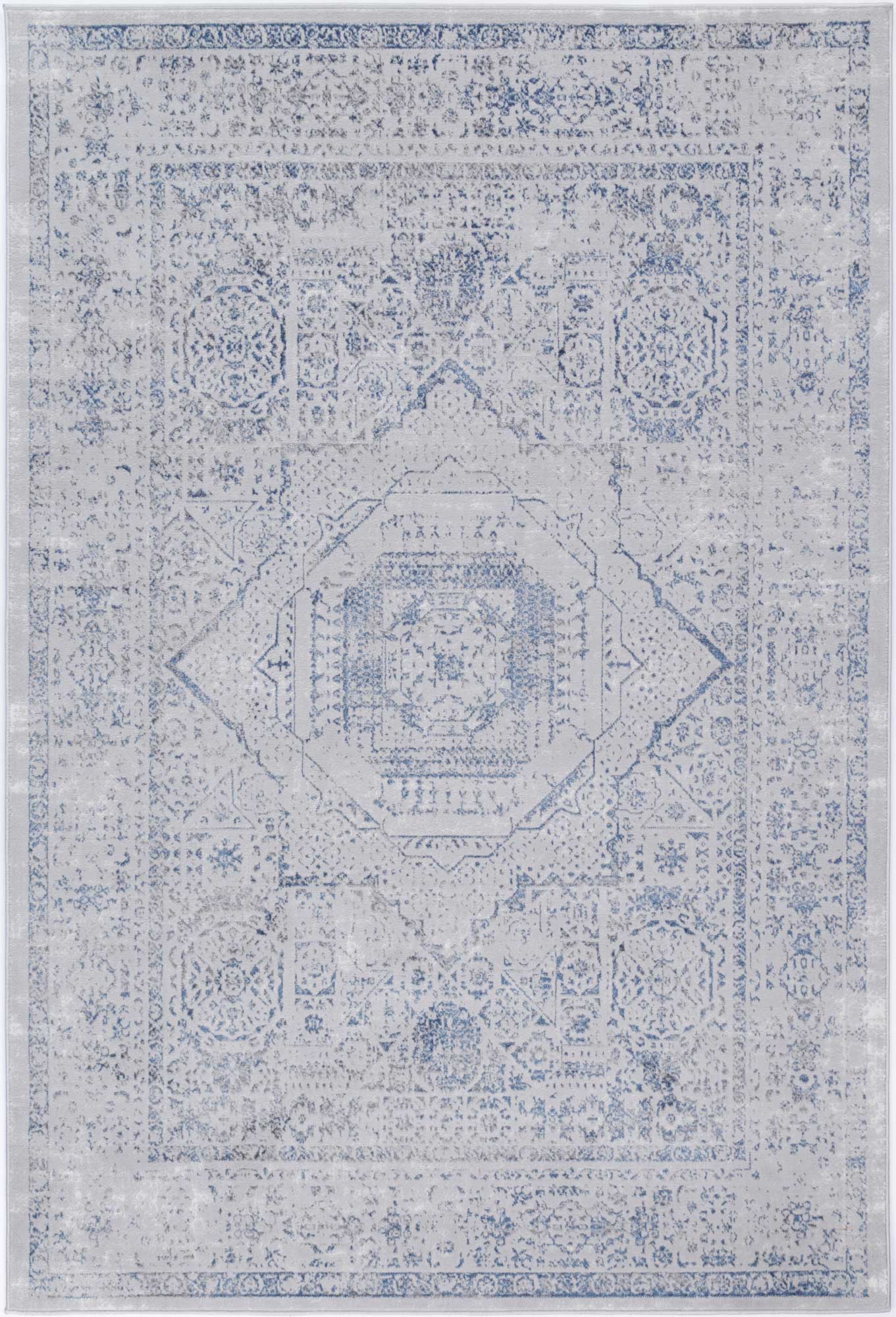 Porto Luna Cream & Blue Traditional Rug