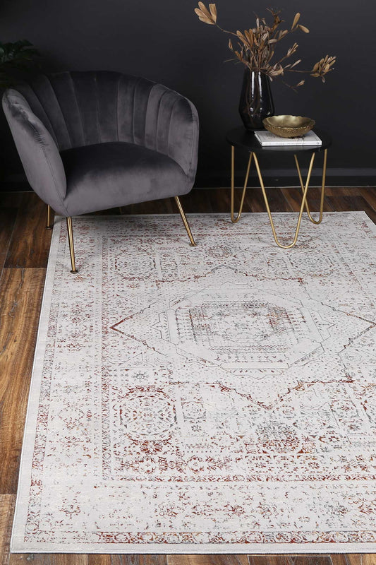 Porto Luna Cream & Red Traditional Rug - /products/porto-port19-d990c