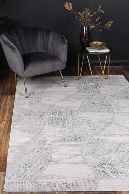 Porto Mason Grey Geometric Rug