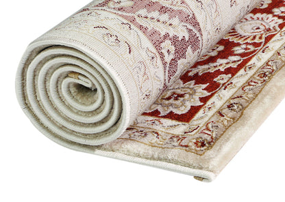 Prague Francesca Cream & Red Traditional Rug