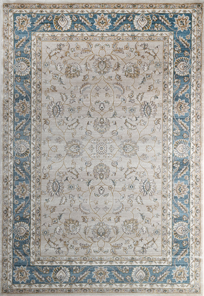 Prague Francesca Cream & Blue Traditional Rug