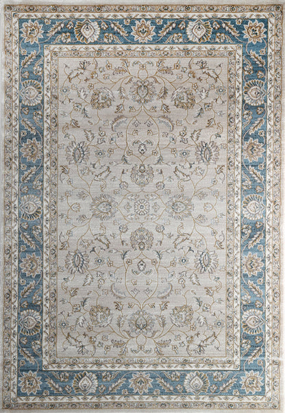 Prague Francesca Cream & Blue Traditional Rug