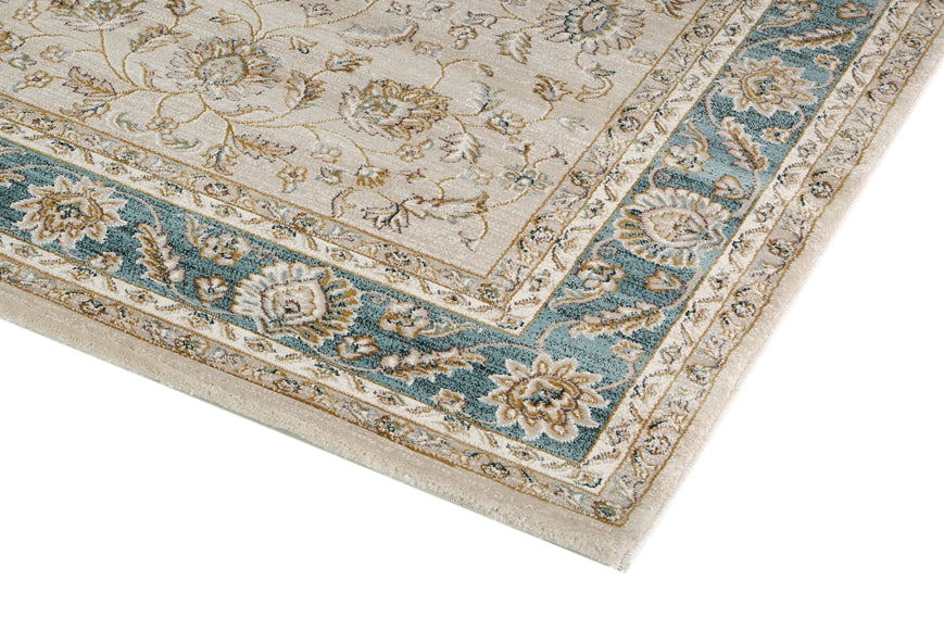 Prague Francesca Cream & Blue Traditional Rug