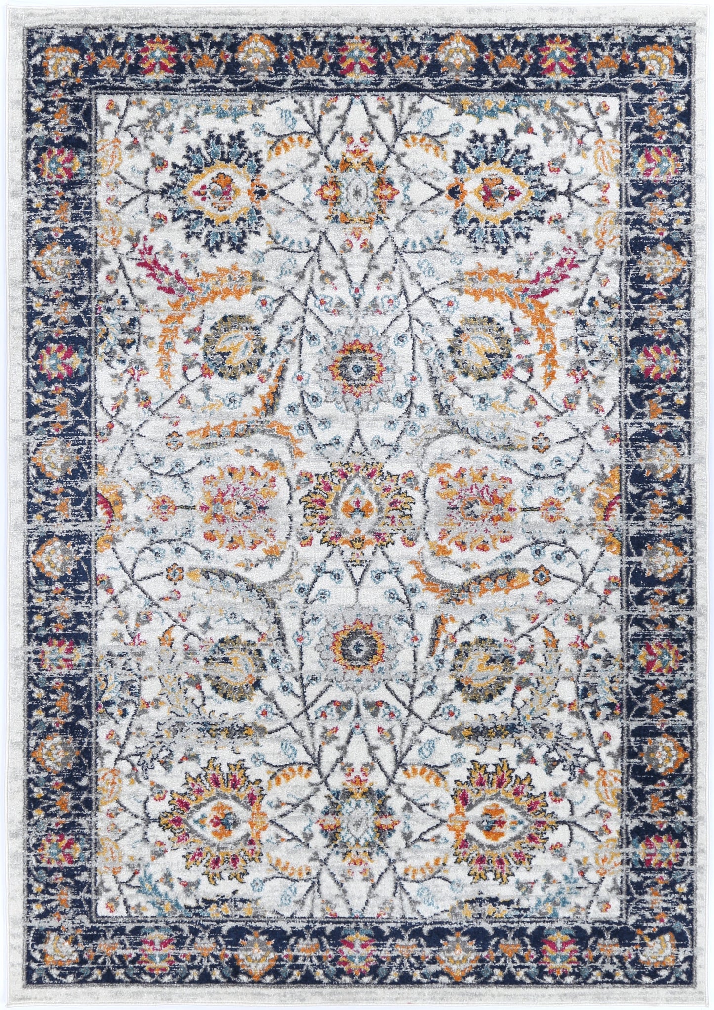 Provence Clayfield Cream & Dark Blue Rug