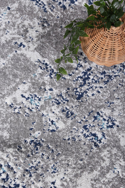 Provence Bayonne Grey & Blue Abstract Rug