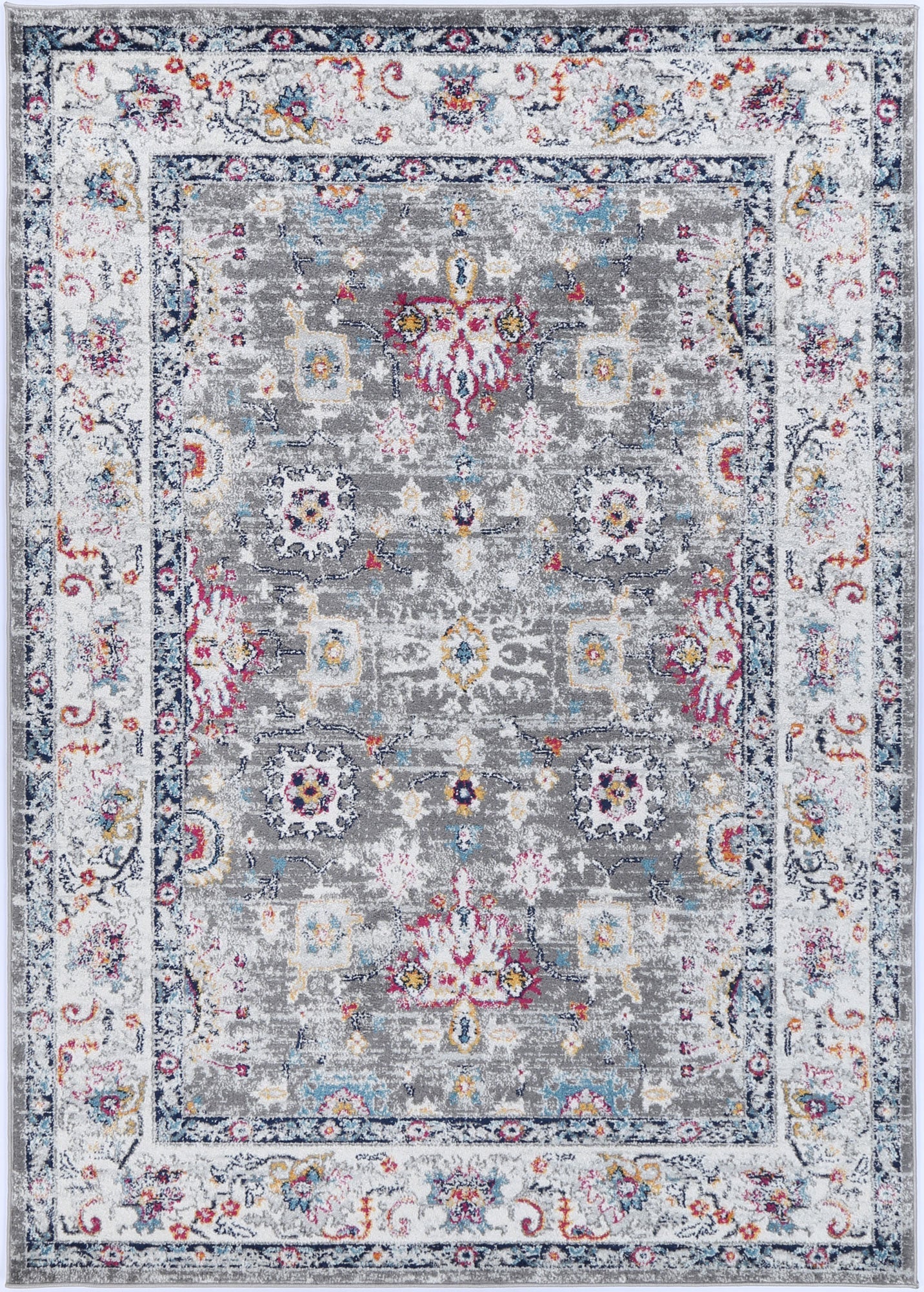 Provence Monaco Grey & Multi Transitional Rug