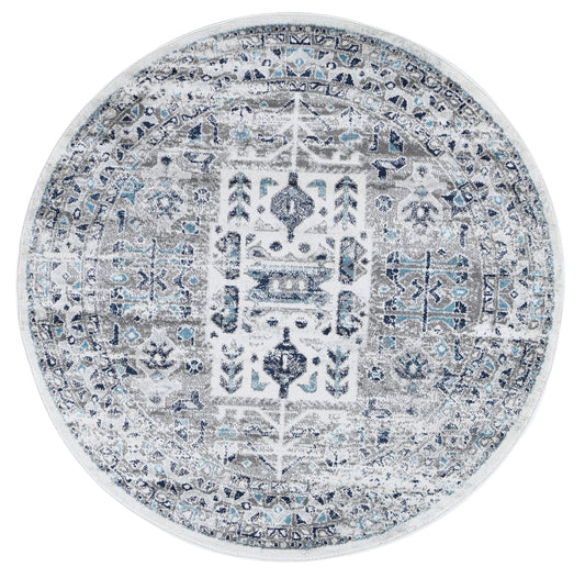 Provence Nimes Bue & Grey Traditional Round RugProvence Nimes Bue & Grey Traditional Round Rug - /products/provence-nimes