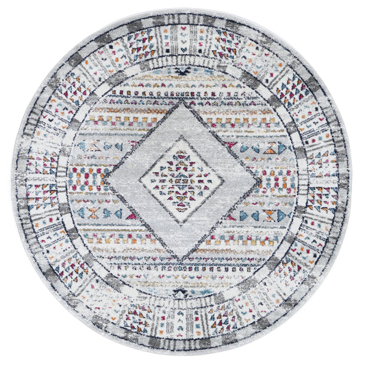 Provence Toulon Grey Tribal Round RugProvence Toulon Grey Tribal Round Rug - /products/provence-toulon