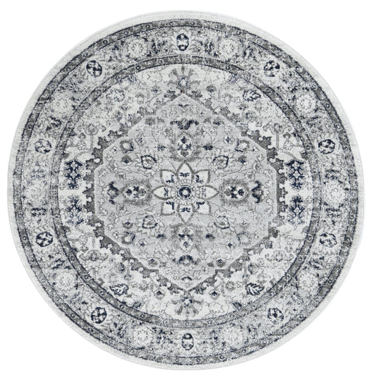 Provence Perols Grey Traditional Round RugProvence Perols Grey Traditional Round Rug - /products/provence-perols