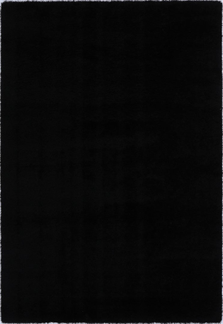 Puffy Soft Shag Black Rug