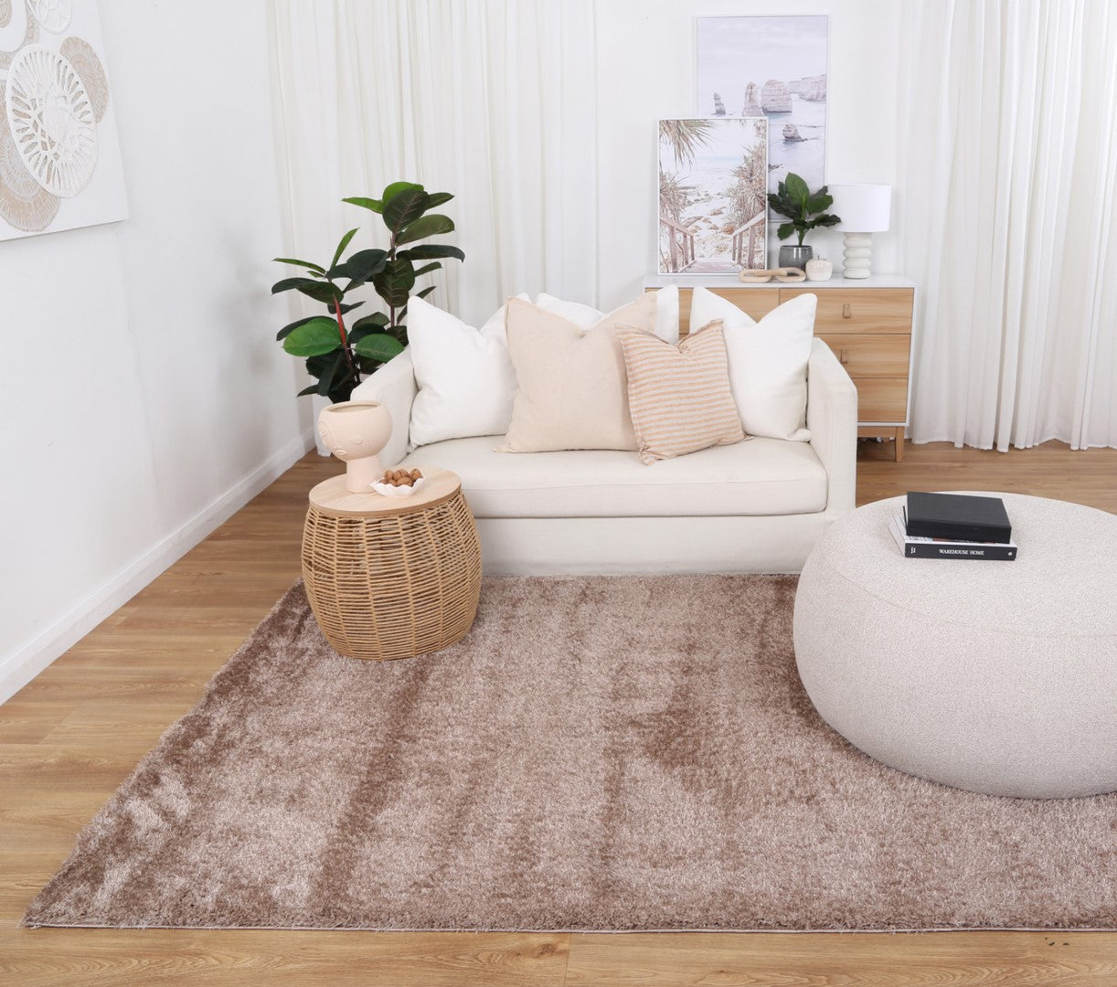 Perth Soft Shag Beige Rug