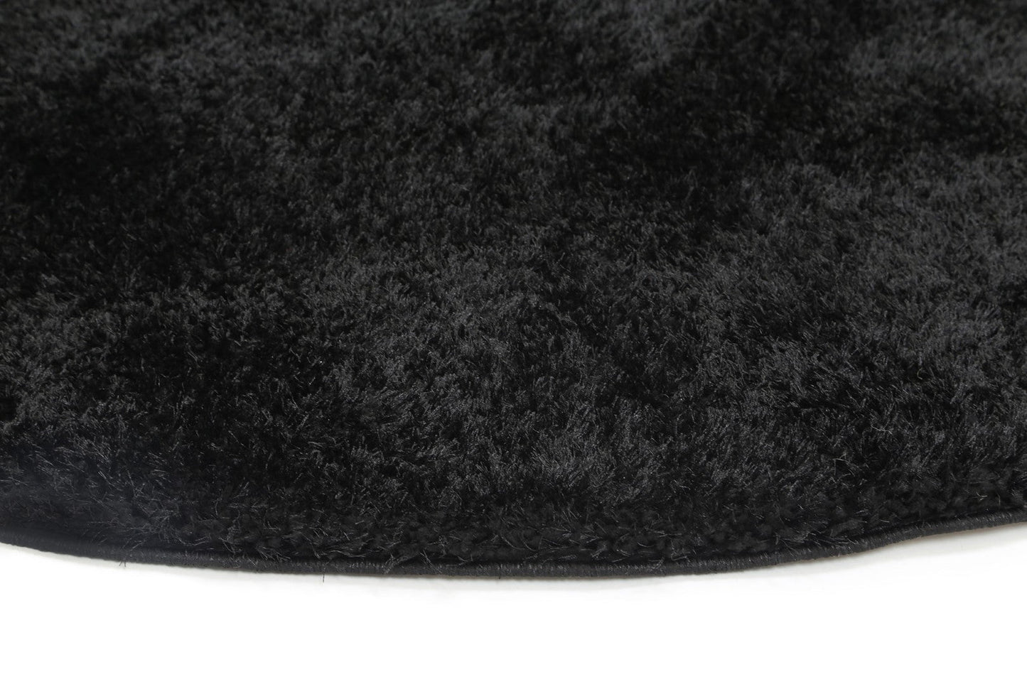 Perth Soft Shag Round Rug Black