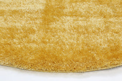 Perth Soft Shag Round Rug Mustard