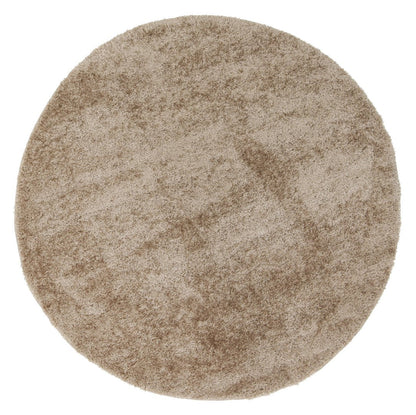 Perth Soft Shag Round Rug Beige