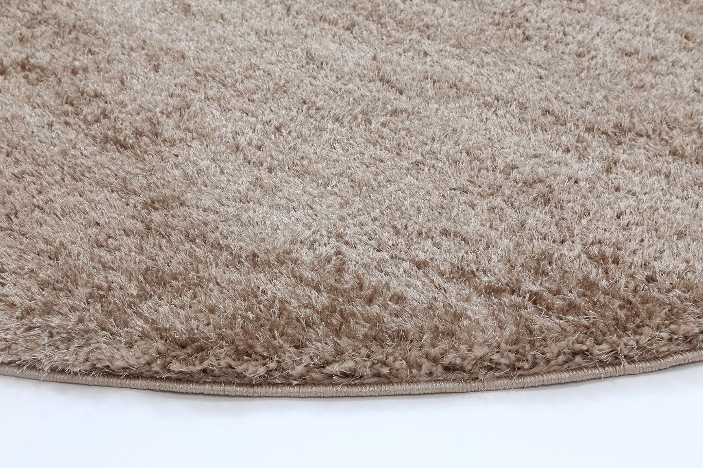 Perth Soft Shag Round Rug Beige