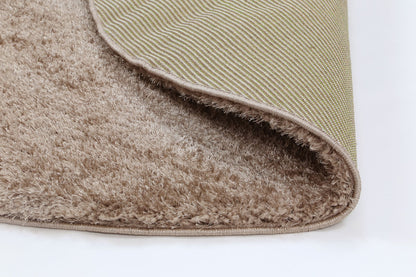 Perth Soft Shag Round Rug Beige
