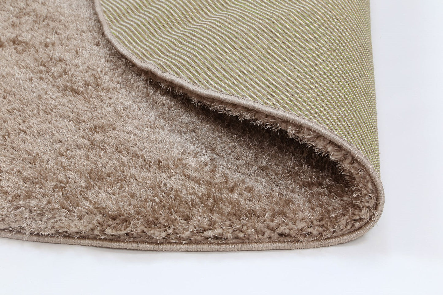 Puffy Soft Shag Round Rug Beige