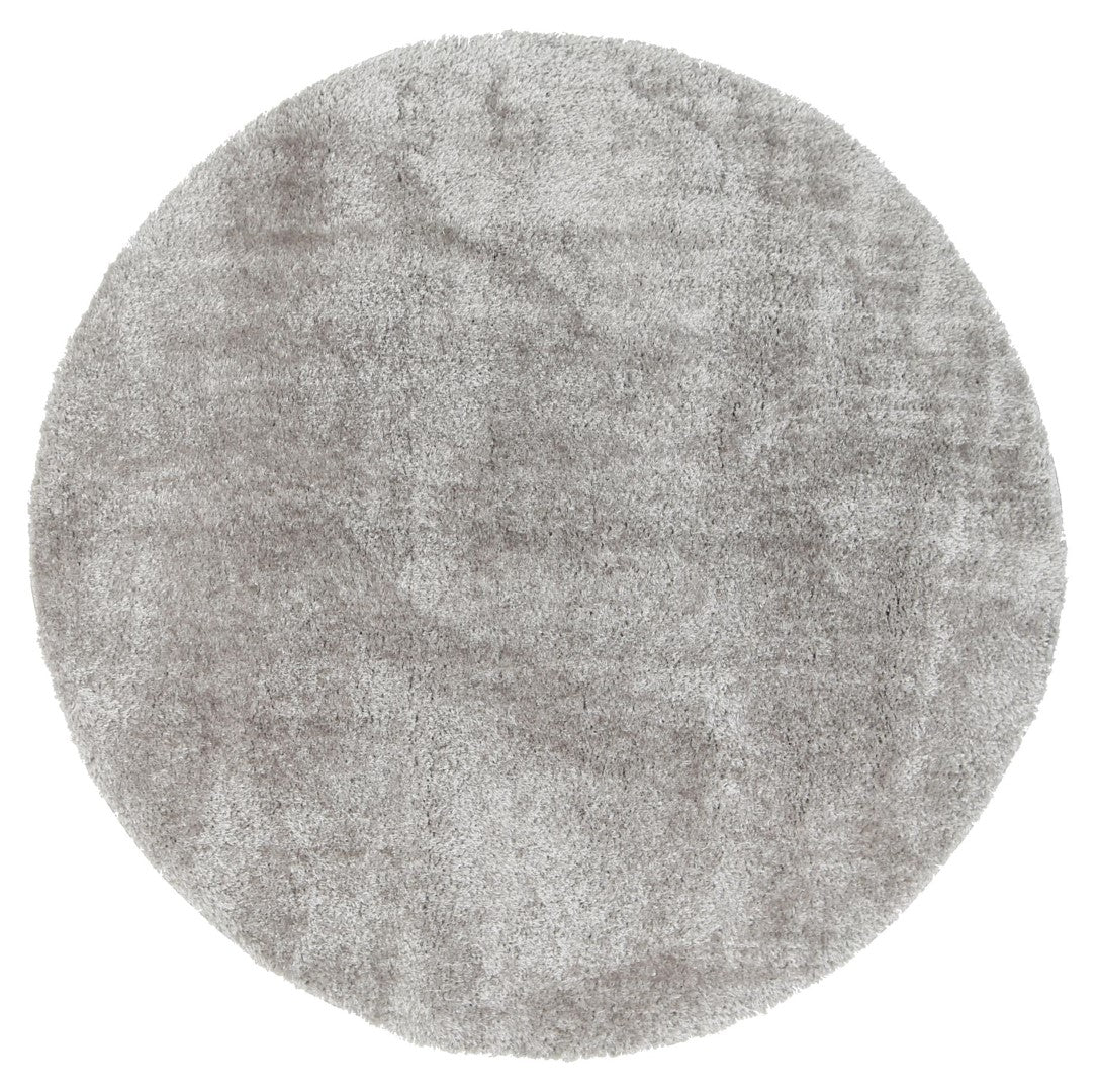 Perth Soft Shag Round Rug Grey