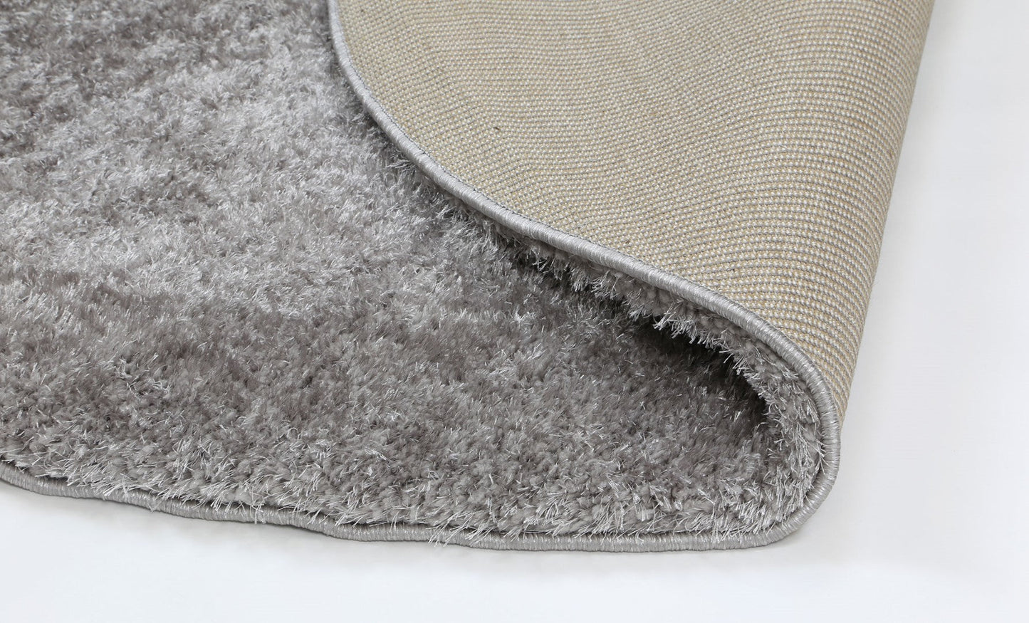 Perth Soft Shag Round Rug Grey