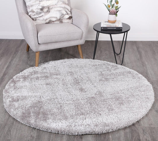Perth Soft Shag Round Rug Grey - /products/perth-soft-shag-round-rug-grey