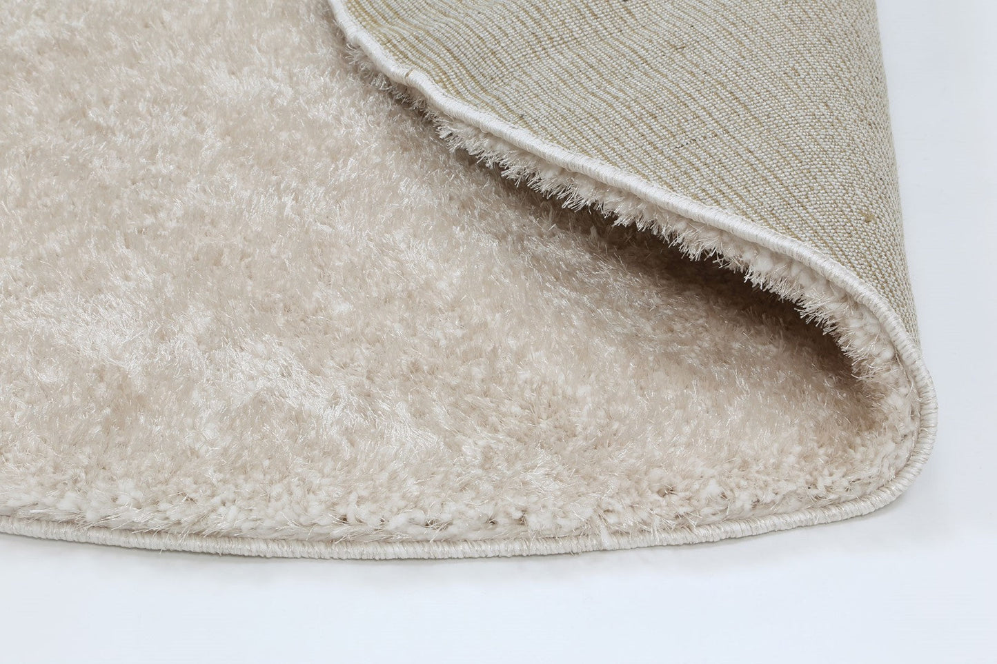 Perth Soft Shag Round Rug Ivory
