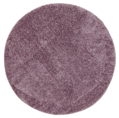 Puffy Soft Shag Round Rug Lilac