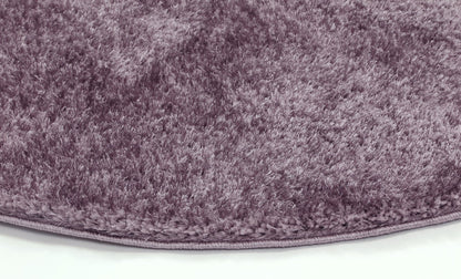 Puffy Soft Shag Round Rug Lilac