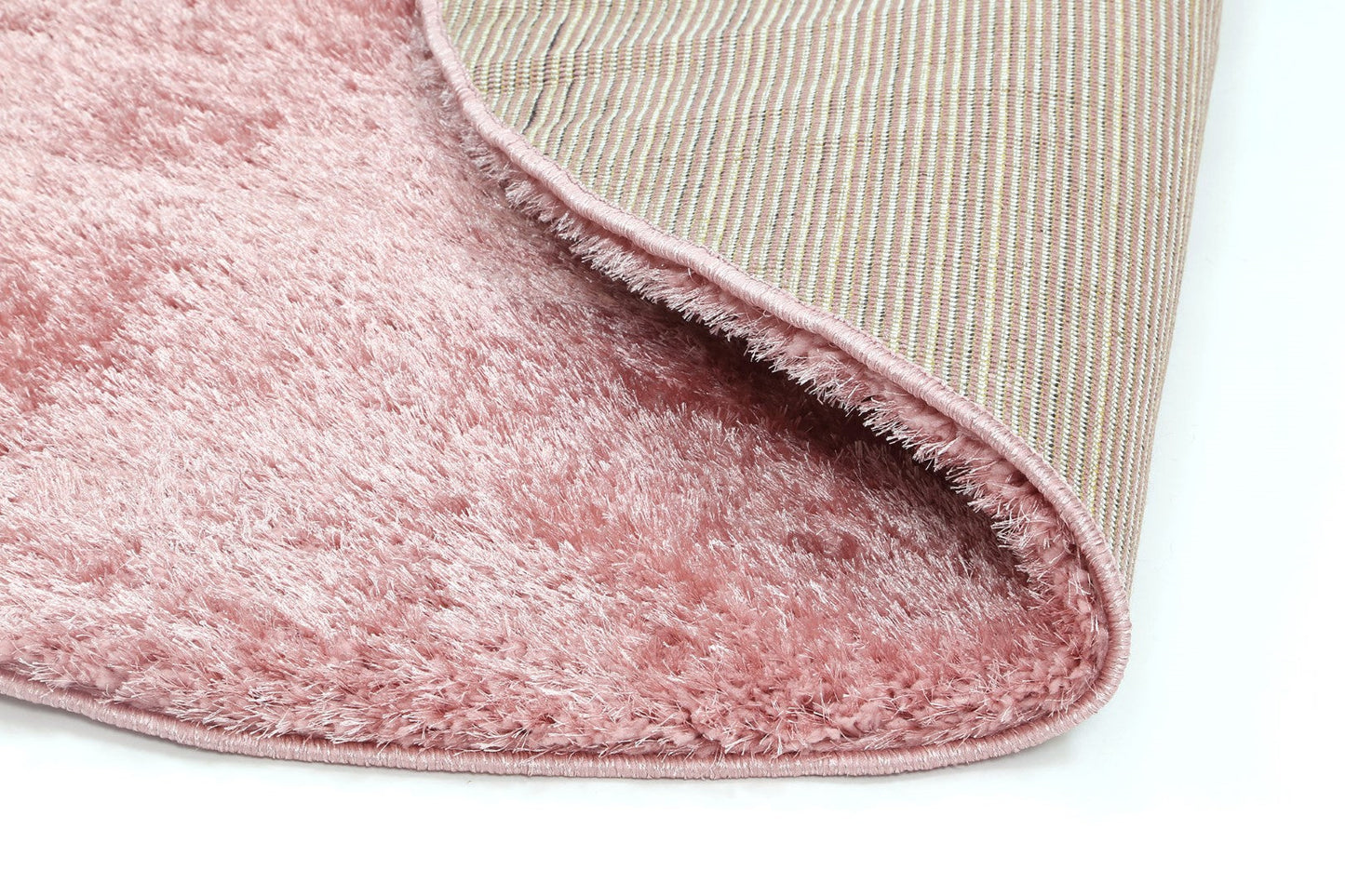 Perth Soft Shag Round Rug Pink