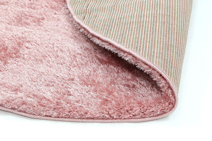 Perth Soft Shag Round Rug Pink
