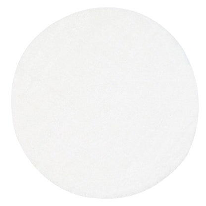 Puffy Soft Shag Round Rug White