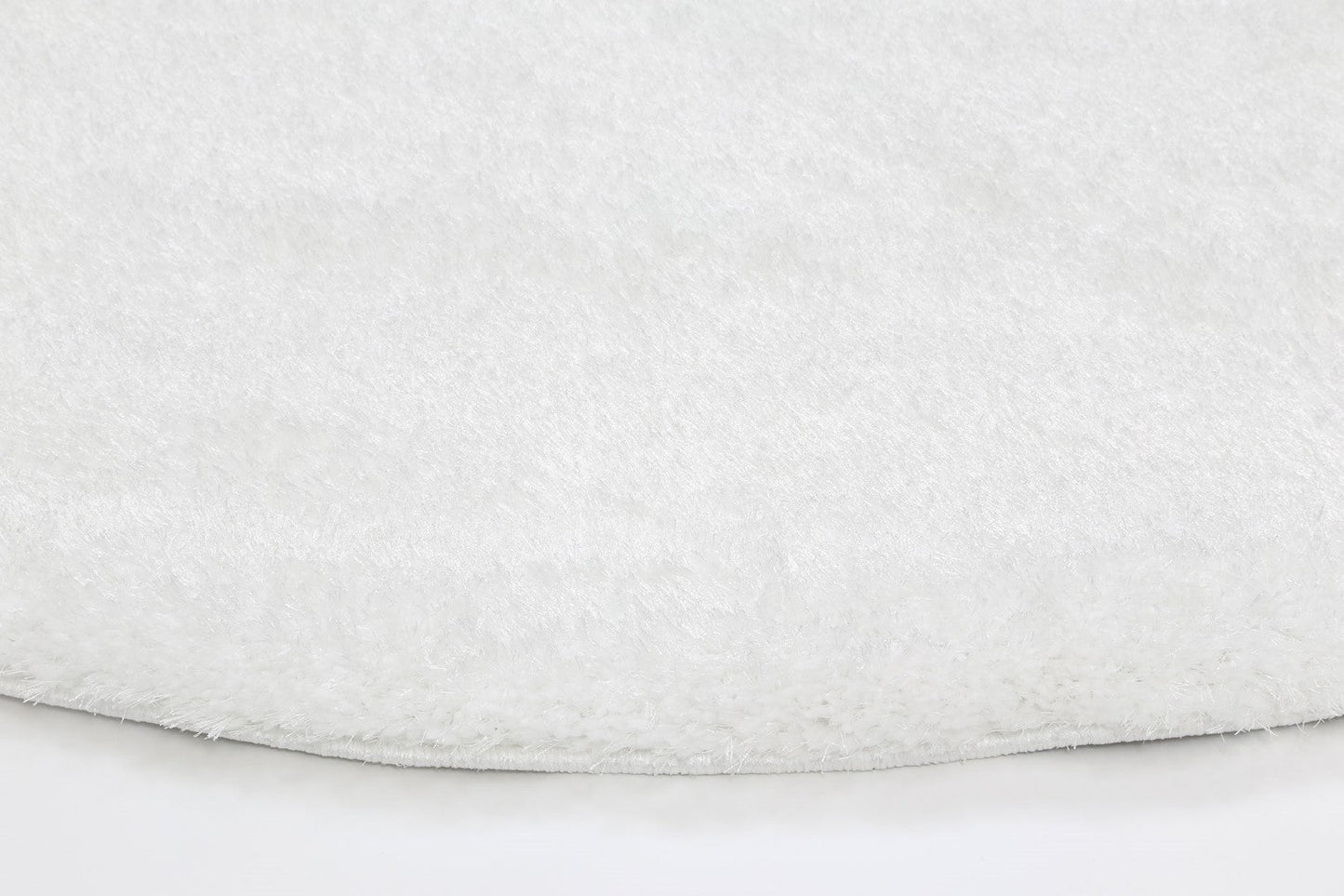 Puffy Soft Shag Round Rug White