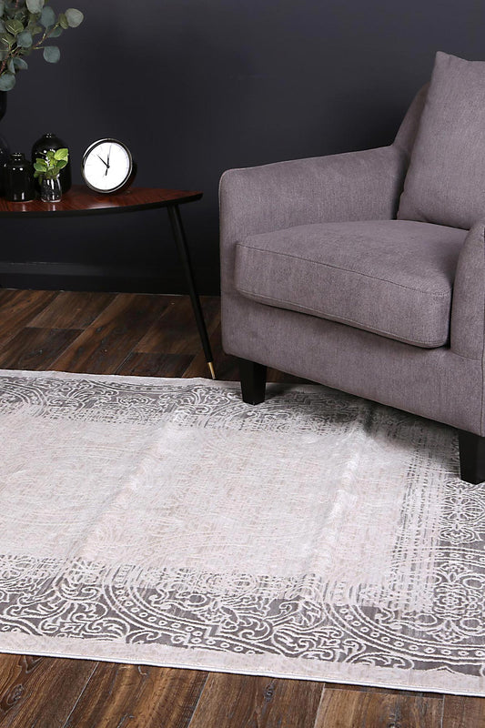 Rapsody Bach Ash Contemporary Rug - /products/rapsody-classic-border-rug