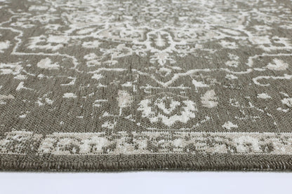 Rustic Medallion Ash Transitional Rug