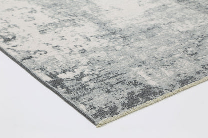 Rustic Faded Grey Abstract Rug