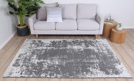 Rustic Faded Grey Abstract Rug - /products/rust6121grey