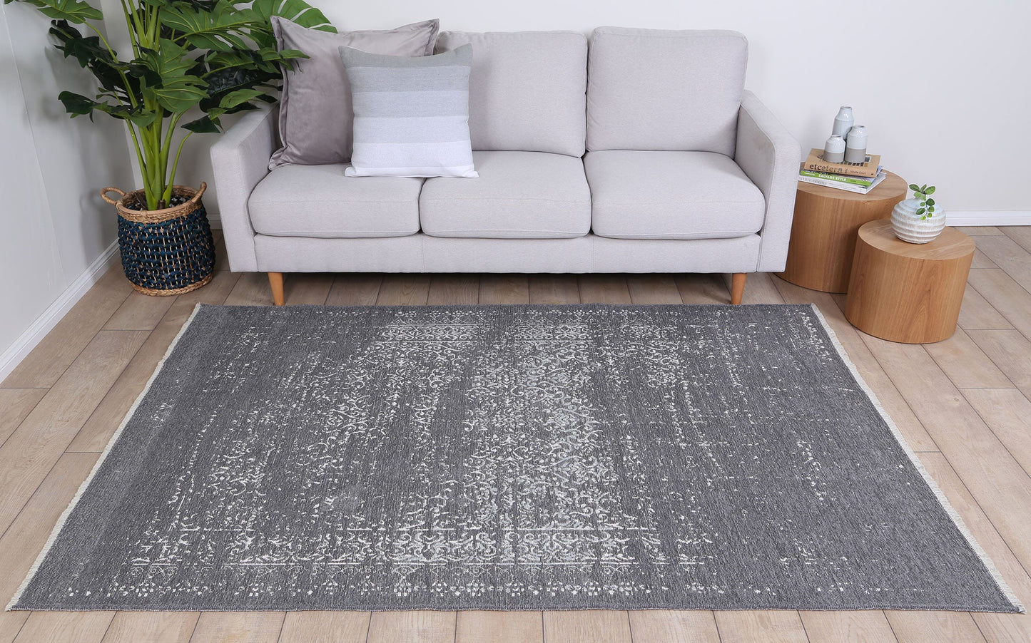 Rustic Homestead Grey & Ivory Contemporary Rug