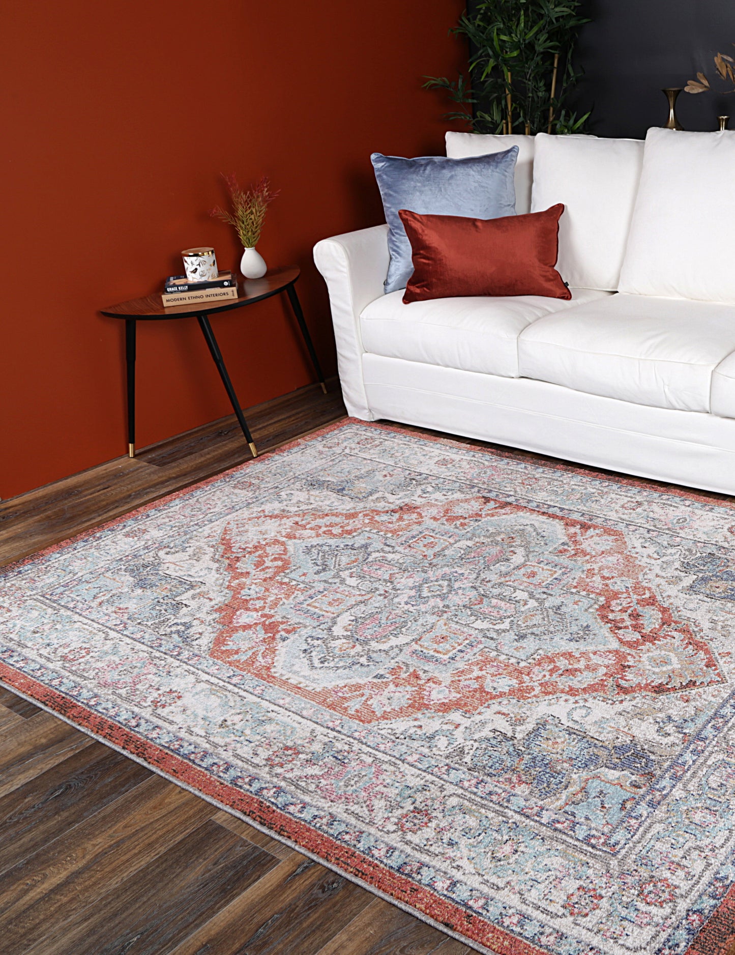 Salsa Seo Terracotta & Ivory Transitional Rug