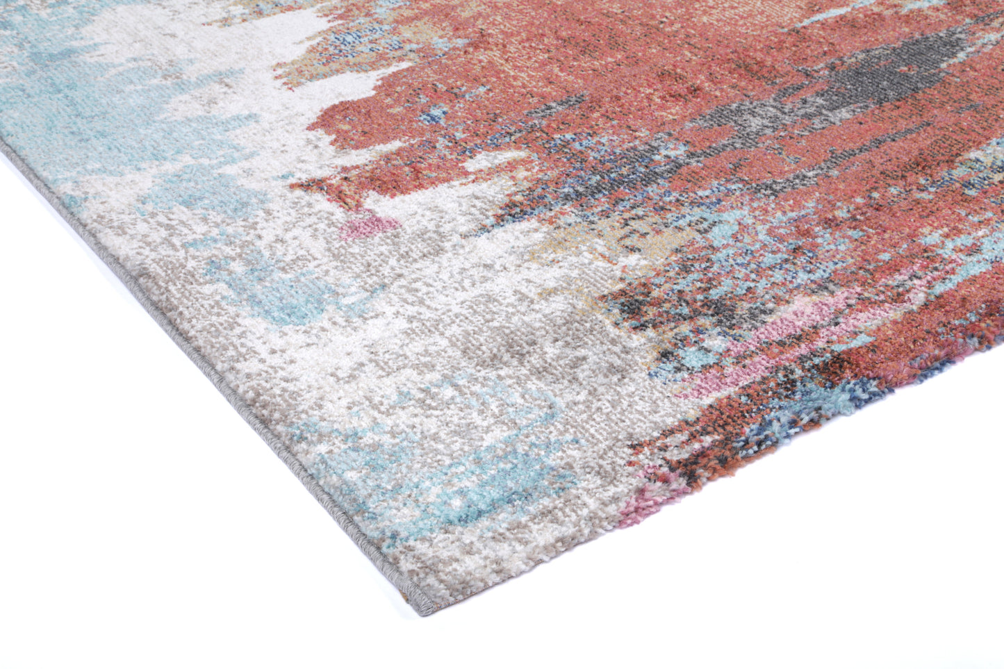 Salsa Jorge Blue & Terracotta Abstract Rug