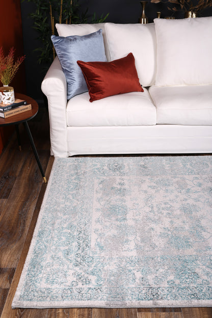 Salsa Peony Ivory & Blue Transitional Rug