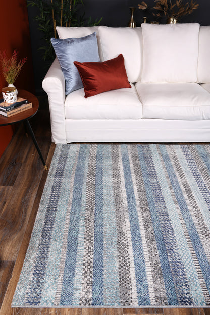 Salsa Luis Blue & Grey Tribal Rug