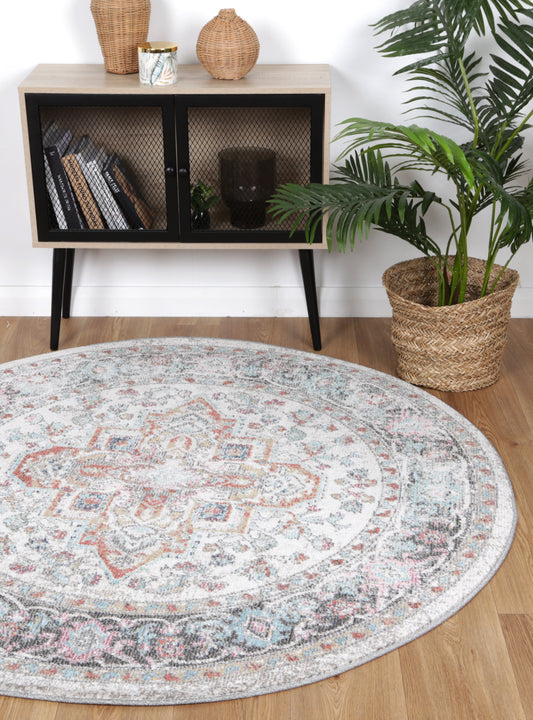 Salsa Yanet Ivory & Multi Round Rug - /products/salsa-yanet-ivory-multi-round-rug