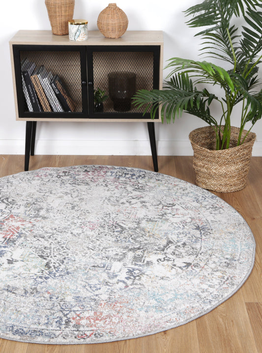 Salsa Maria Grey & Multi Transitional Round Rug - /products/salsa-maria-grey-multi-transitional-round-rug