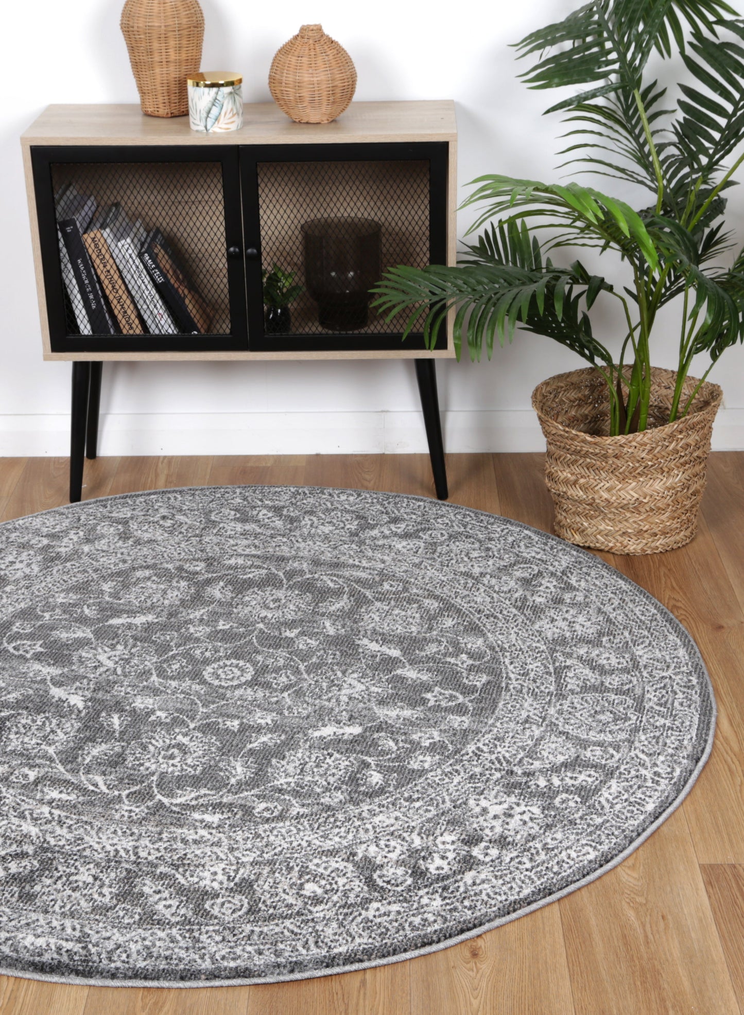 Salsa Dorian Grey Transitional Round Rug