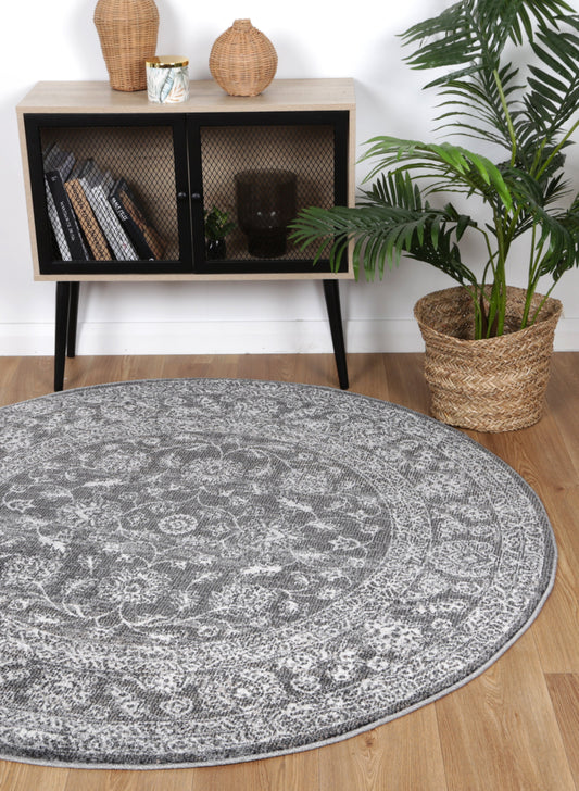 Salsa Dorian Grey Transitional Round Rug - /products/salsa-dorian-grey-transitional-round-rug