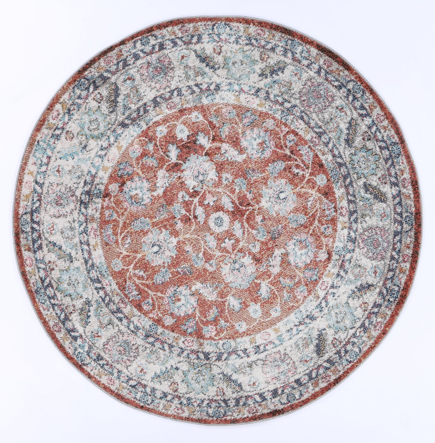 Salsa Luda Terracotta Transitional Round Rug