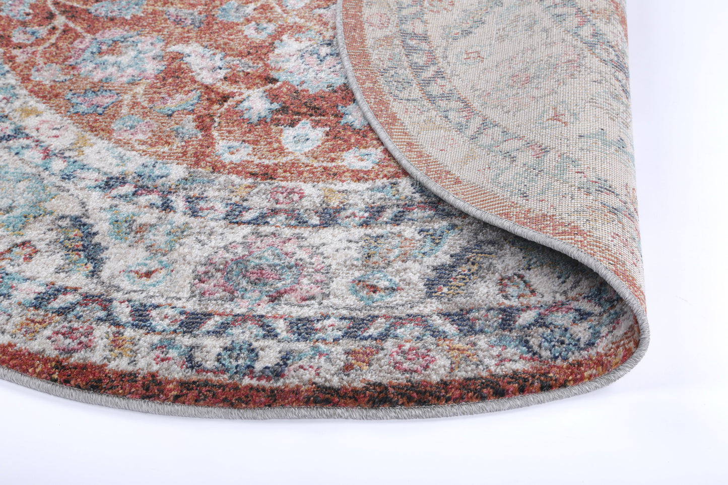 Salsa Luda Terracotta Transitional Round Rug